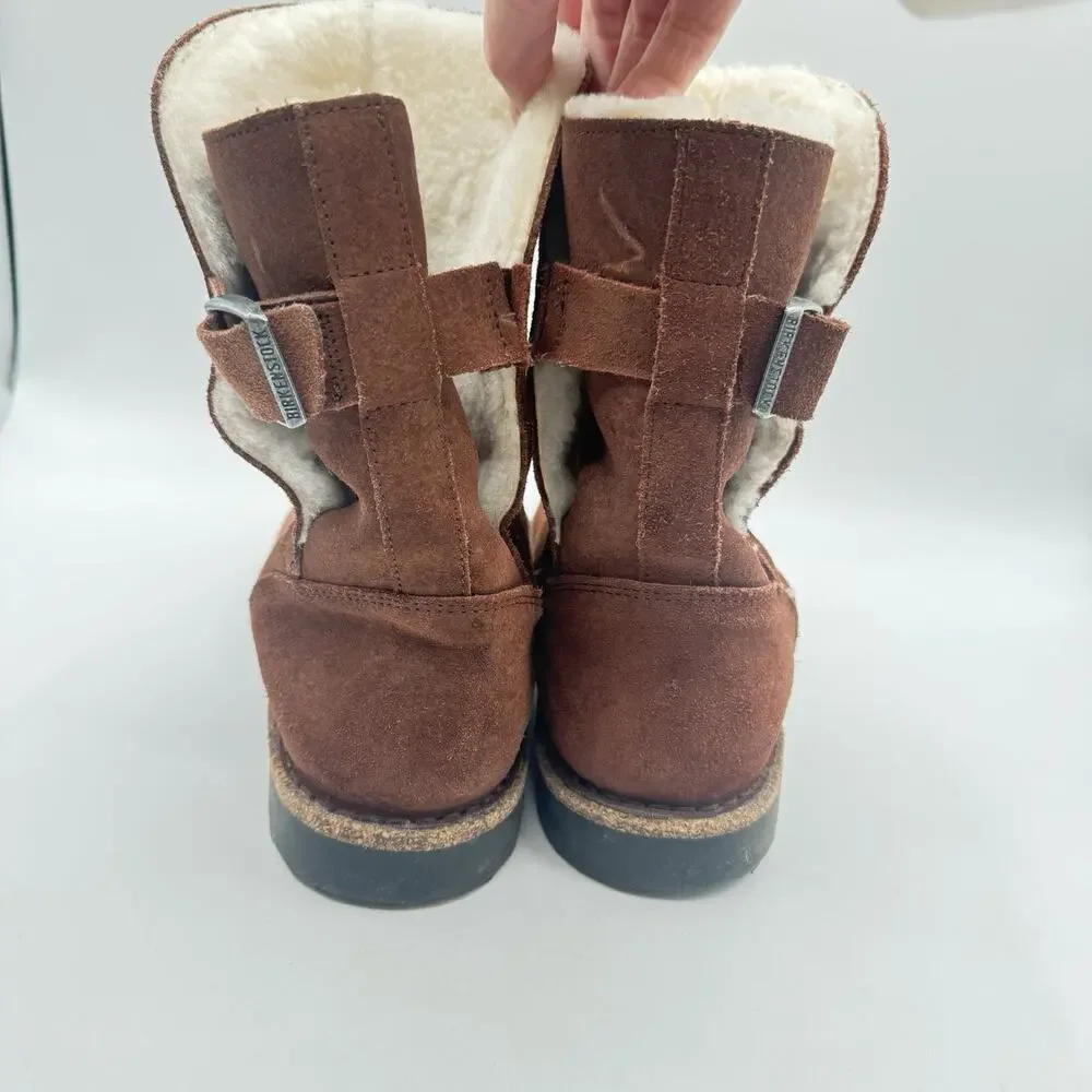 Birkenstock Size 40(10) Uppsala Shearling Suede Leather Boots Expresso